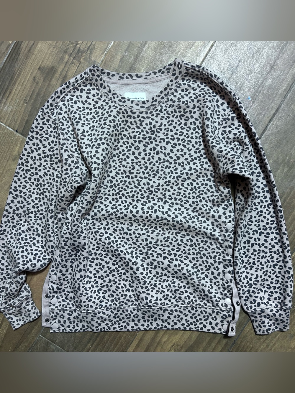 Abercrombie & Fitch Leopard-Print Fleece Pullover - Pink & Black